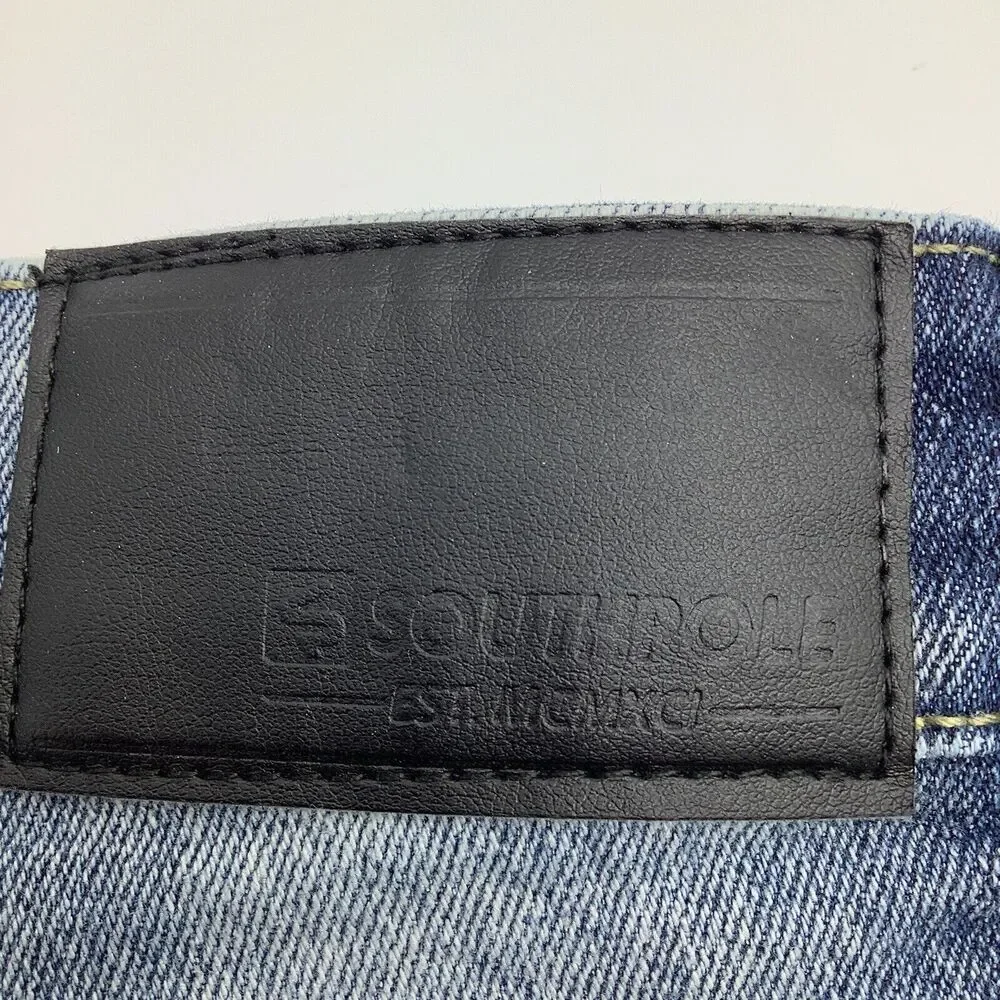 Southpole Mens Skinny‎ Jeans Blue Size 34 x 30 (Actual 34 x 29)